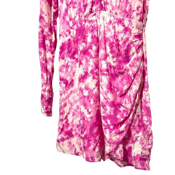 NEW For Love & Lemons Devon Shirt Pink & White Mini Dress Small - Picture 10 of 14